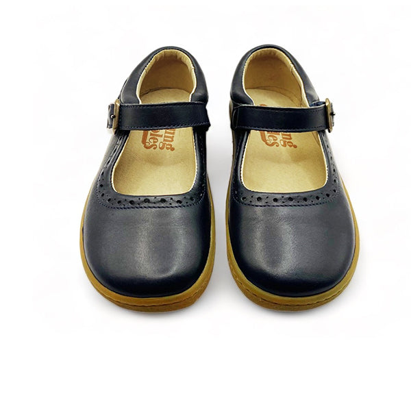 Holly Mary Jane Kids Barefoot Shoe Navy Leather