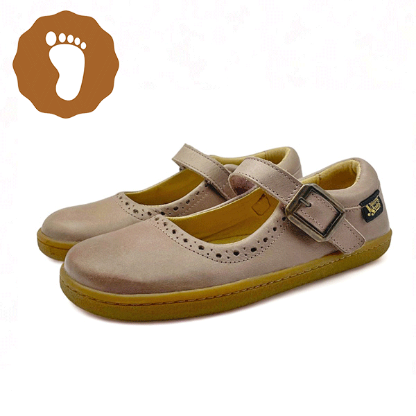 Holly Mary Jane Kids Barefoot Shoe Rose Leather