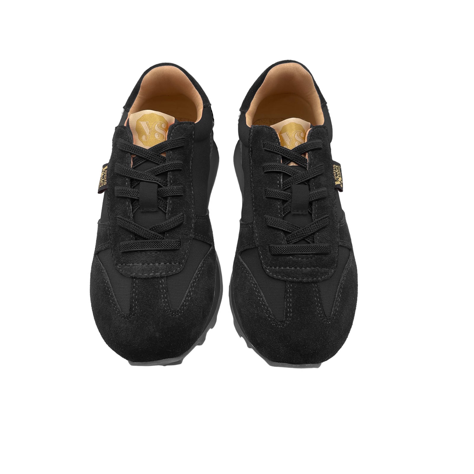 Keegan Kids Sneaker Black Textile and Suede