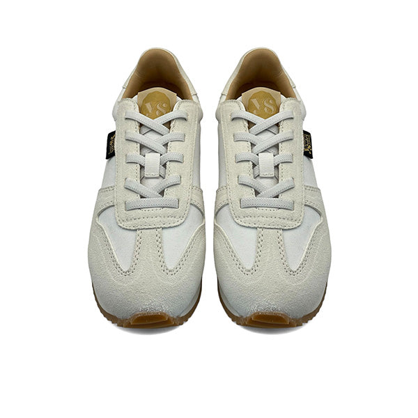 Keegan Kids Sneaker White Textile and Suede