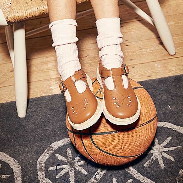 Rosie T-Bar Kids Shoe Chestnut Brown Leather