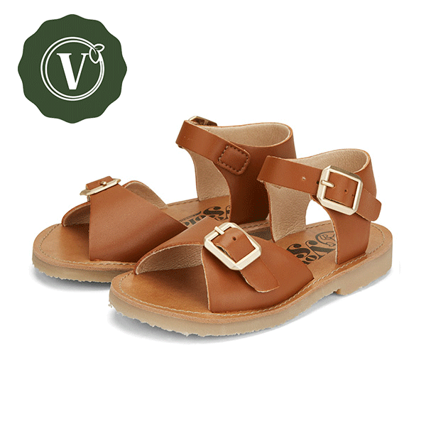 Sonny Vegan Kids Sandal Chestnut Brown Synthetic Leather