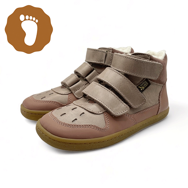 Wilf Kids Barefoot Wool-Lined Boot Rose Leather