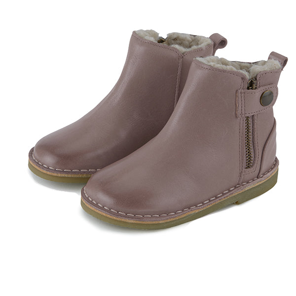 Winston Wool-lined Kids Ankle Boot Rose Leather