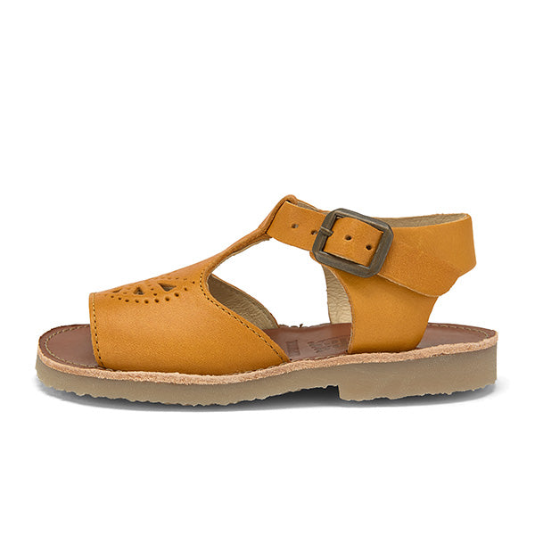 Belle T-Bar Kids Sandal Mustard Leather