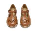 Blossom T-bar Shoe Tan Burnished Leather