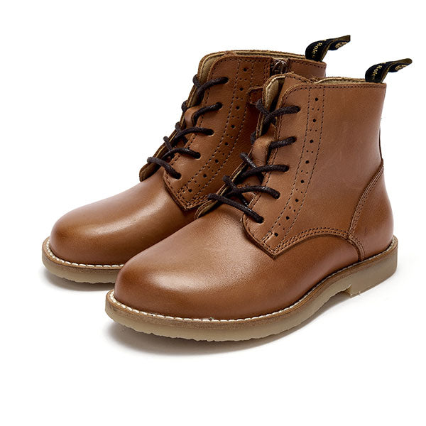 Chester Brogue Boot Tan Burnished Leather