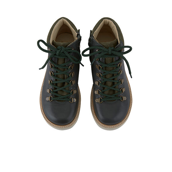 Eddie Ankle-High Hiking Kids Boot Hunter Green Leather