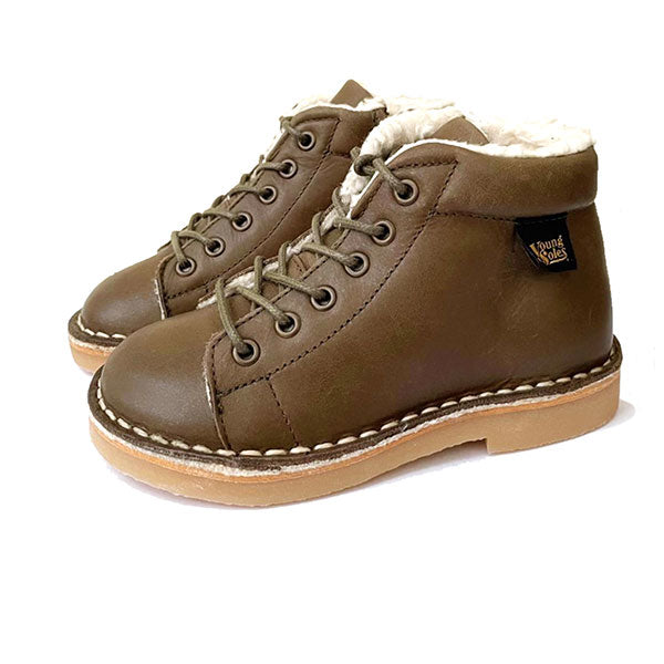 Fletcher Wool Kids Monkey Boot Dry Pine Leather