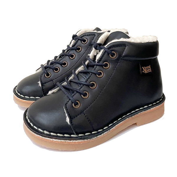 Fletcher Wool Kids Monkey Boot Navy Leather