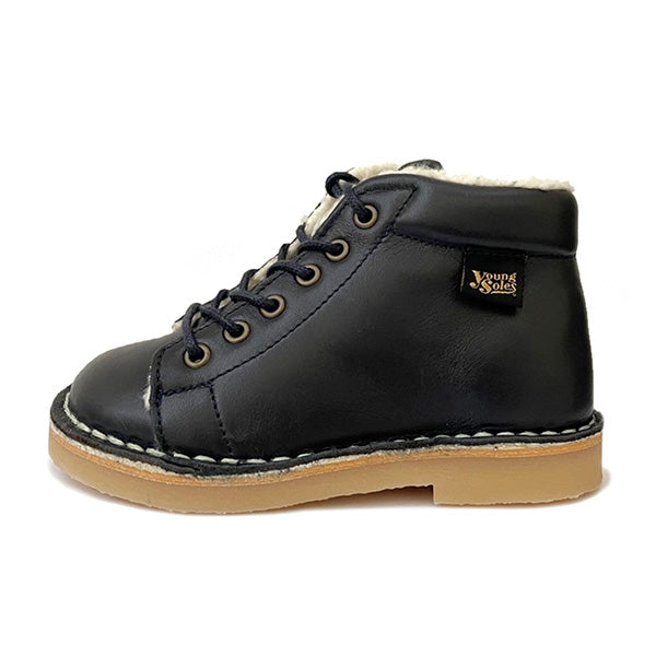 Fletcher Wool Kids Monkey Boot Navy Leather