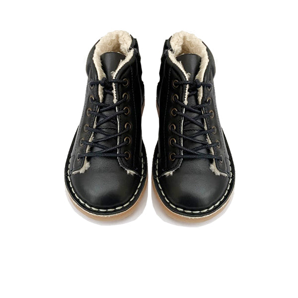 Fletcher Wool Kids Monkey Boot Navy Leather