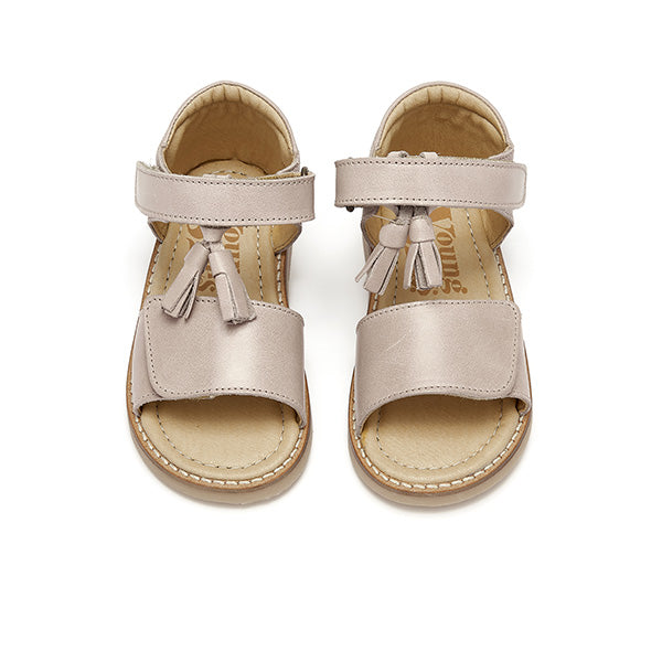 Flo Tassel Kids Sandal Mink Leather