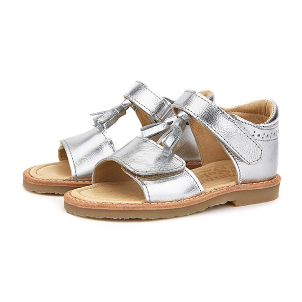 Flo Tassel Kids Sandal Silver Leather