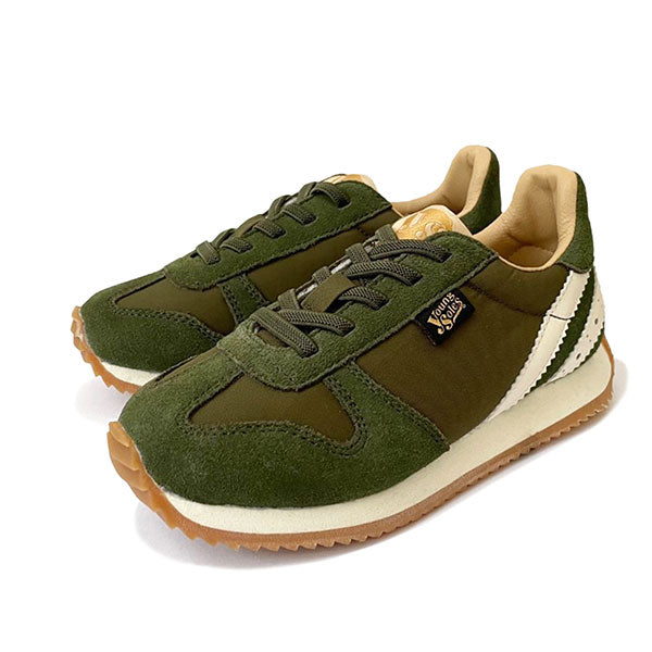 Keegan Kids Sneaker Olive Textile and Suede