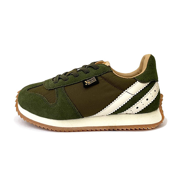 Keegan Kids Sneaker Olive Textile and Suede