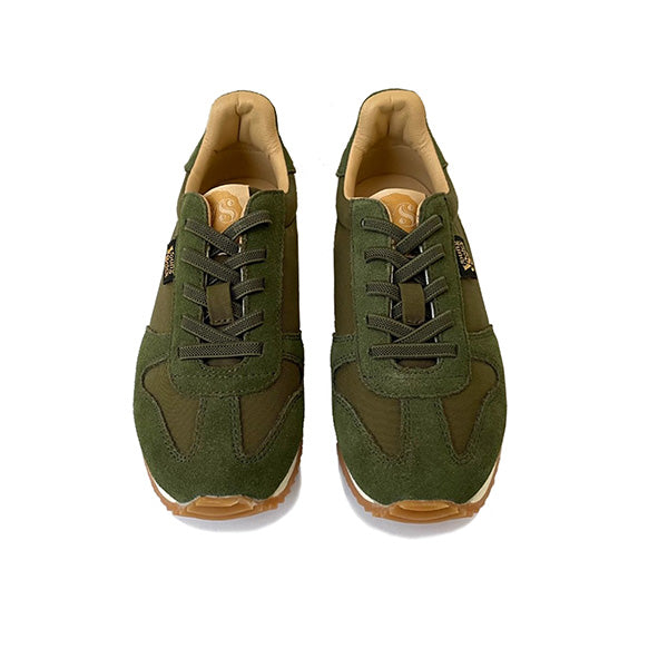 Keegan Kids Sneaker Olive Textile and Suede