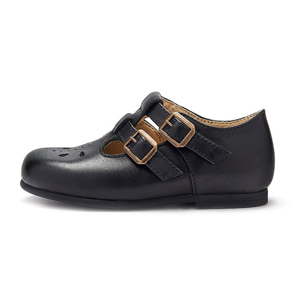 Lucy T-Bar Kids Shoe Black Leather