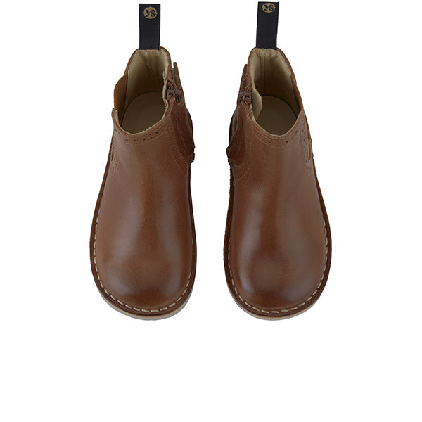 Marlowe Kids Chelsea Boot Tan Burnished Leather