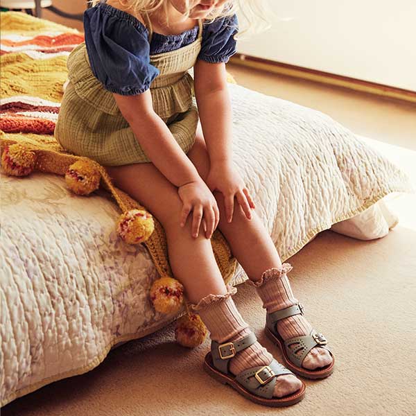 Pearl Kids Sandal Smokey Sage Leather