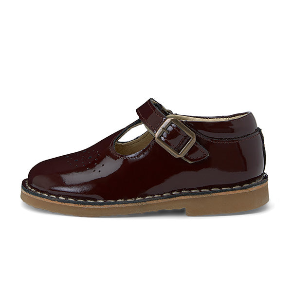 Penny T-Bar Kids Shoe Cherry Patent Leather