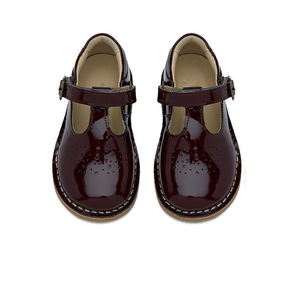 Penny T-Bar Kids Shoe Cherry Patent Leather