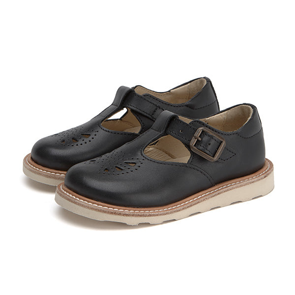 Rosie T-Bar Kids Shoe Black Leather