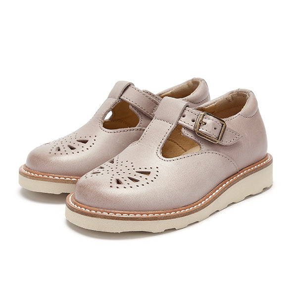 Rosie T-Bar Kids Shoe Mink Leather