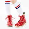 Sidney Brogue Kids Boot Snoopy Print Red Leather