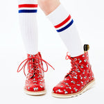 Sidney Brogue Kids Boot Snoopy Print Red Leather