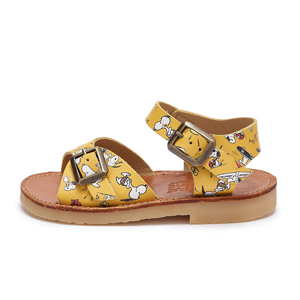 Sonny Sandal Snoopy Sun Print Mustard Leather